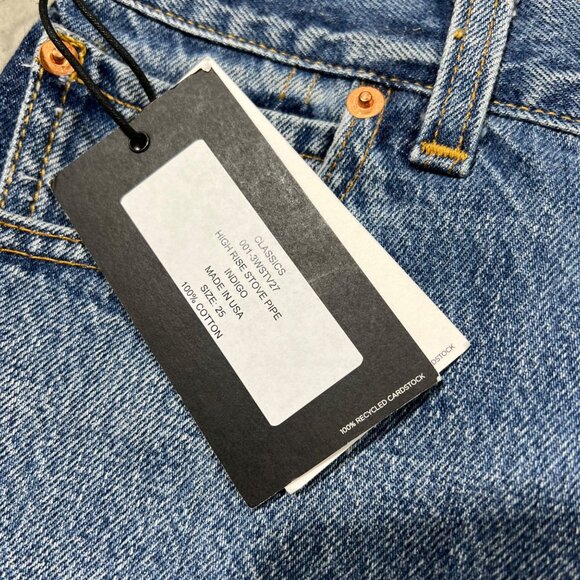 $499 NWT RE/DONE x LEVI'S HIGH RISE STOVE PIPE JEANS SZ 25 - Picture 7 of 7